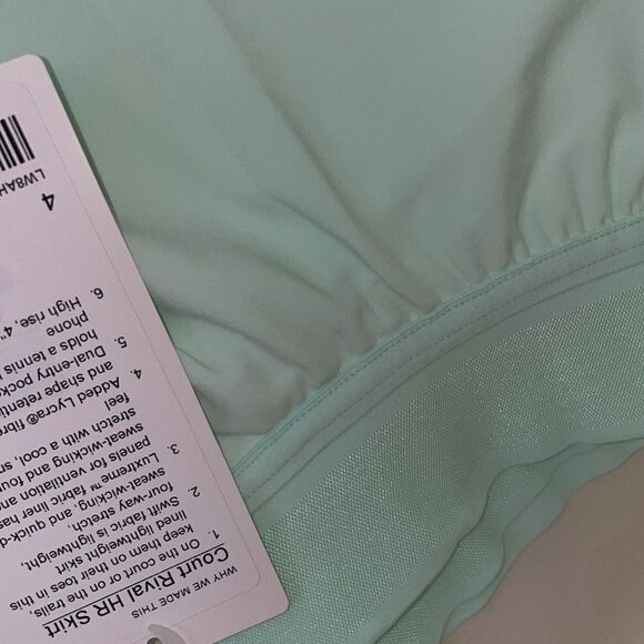 Lululemon Court Rival High Rise REGULAR LENGTH Tennis Skirt Kohlrabi Green 4 NWT - Picture 5 of 10